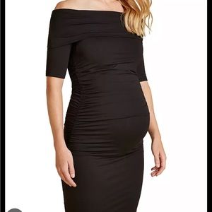 Isabella Oliver Bardot Maternity Dress in Black